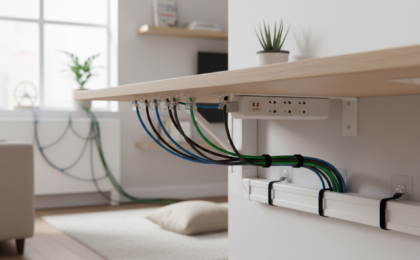 under desk cable management rental friendly