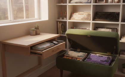 keyboard storage ideas for tiny apartments